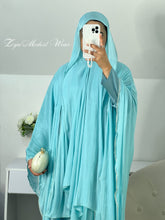 Load image into Gallery viewer, luxury abaya, blue abaya, abaya set, party abaya