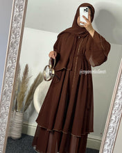 Load image into Gallery viewer, Zahra Abaya in Chocolate Brown