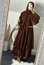 Load image into Gallery viewer, Zahra Abaya in Chocolate Brown