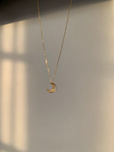 Load image into Gallery viewer, 14K Gold Plated Moon Necklace