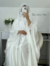 Load image into Gallery viewer, Nikah Abaya, White abaya, abaya set, luxury white abaya, abaya set
