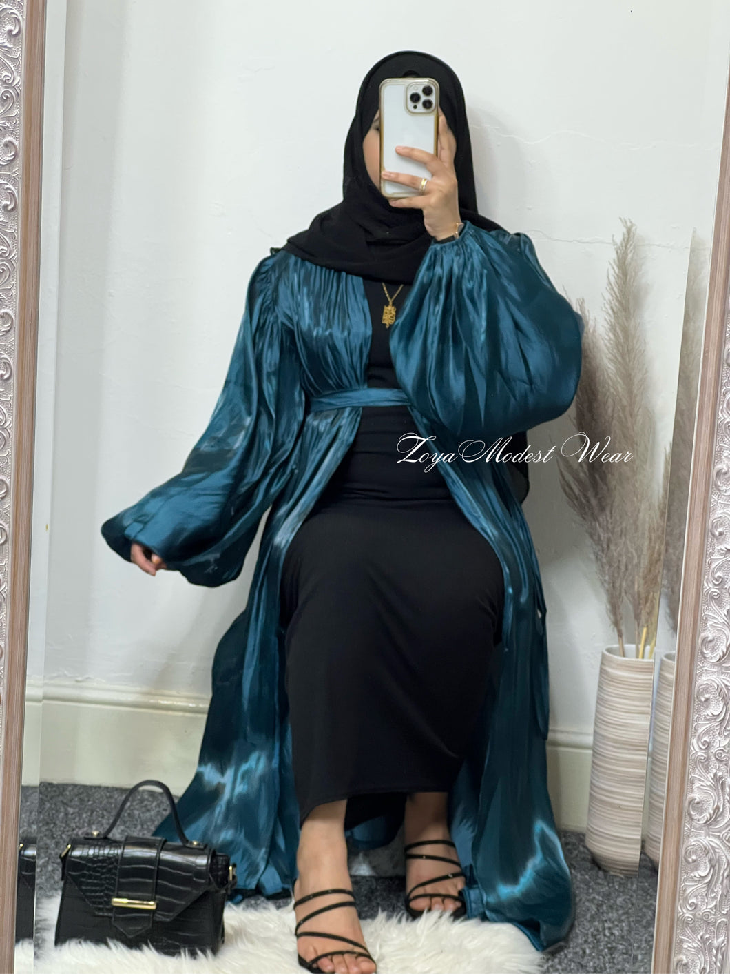 Blue Dianne Shimmer Abaya