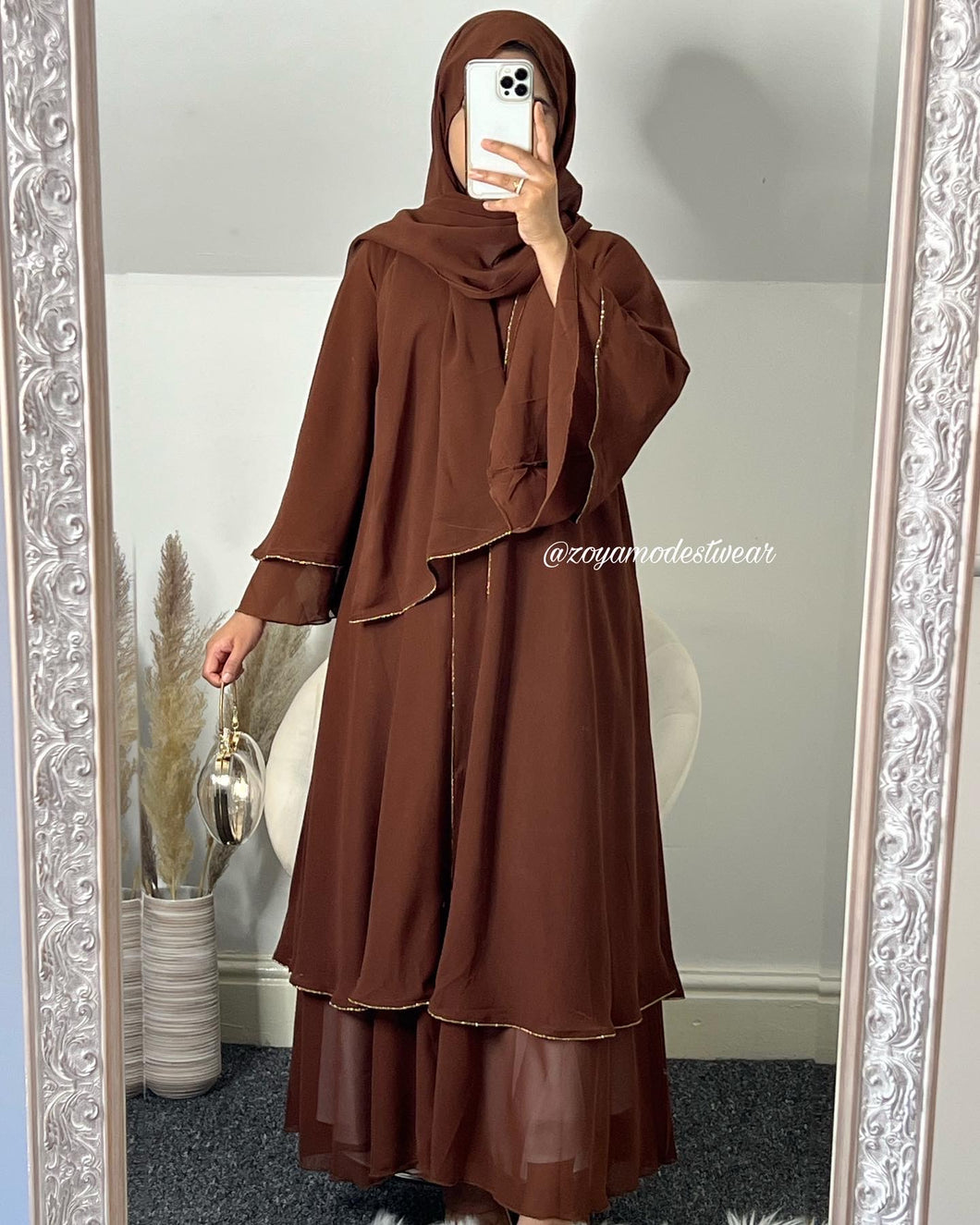 Zahra Abaya in Chocolate Brown